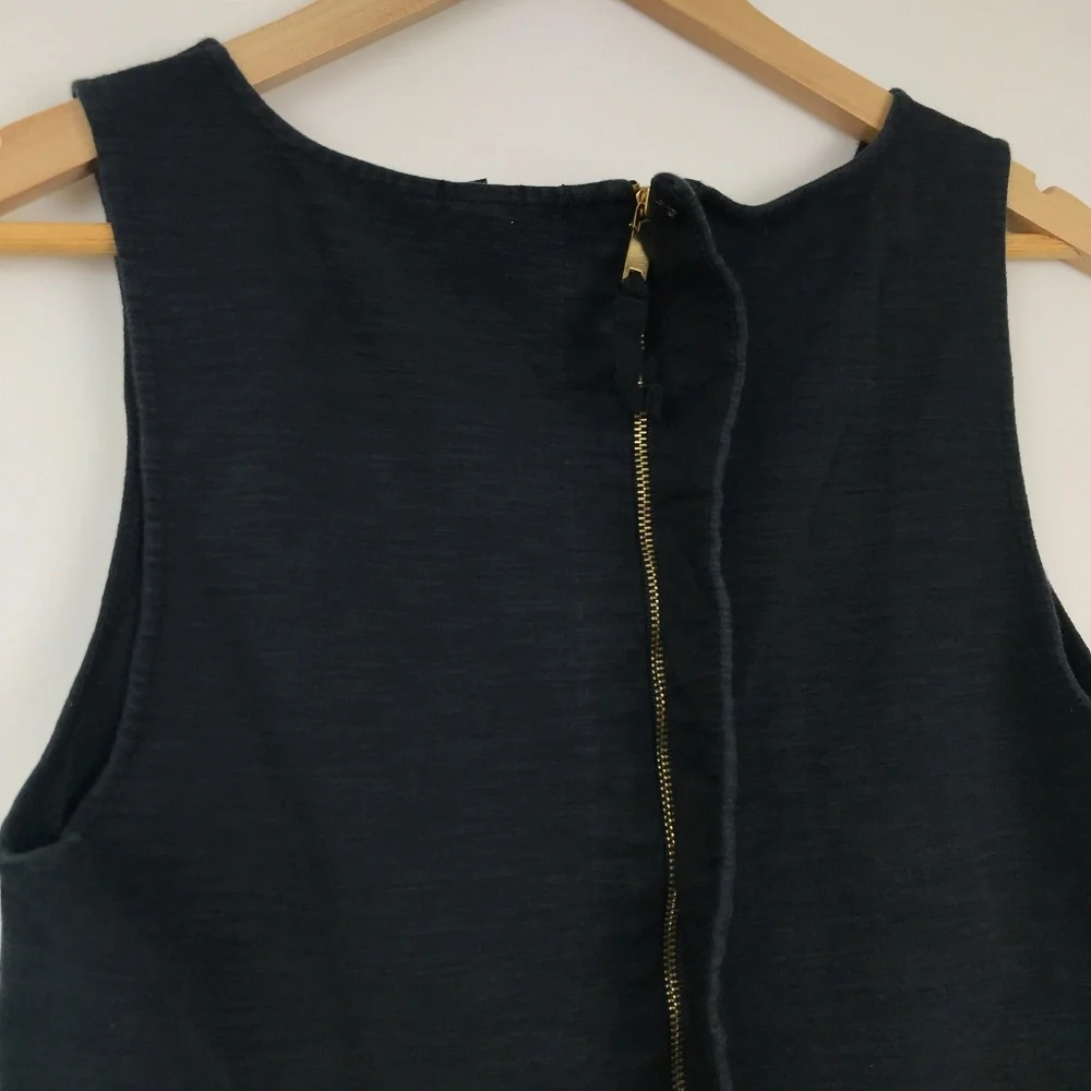 [3 for $15] J. Crew Ponte Peplum Top Black Tank Top Zipper M